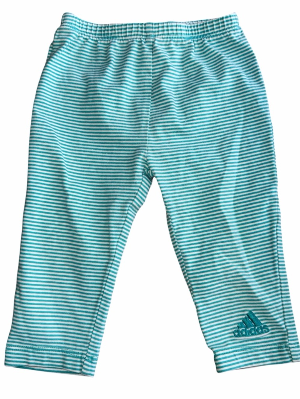 Adidas Leggings Pants Girls Size 2T Green & White Striped